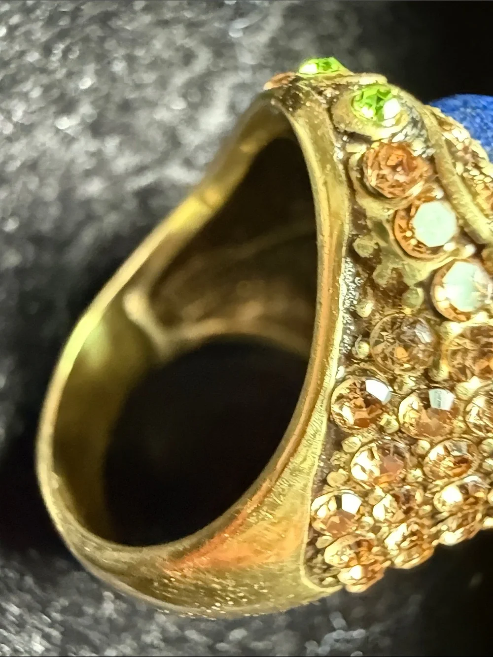 Heidi Daus Gold-Tone Ring with genuine lapis lazuli size 7